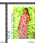 White & Red Floral Printed Sleeveless Maxi Dress for Women | Summer Casual Wear