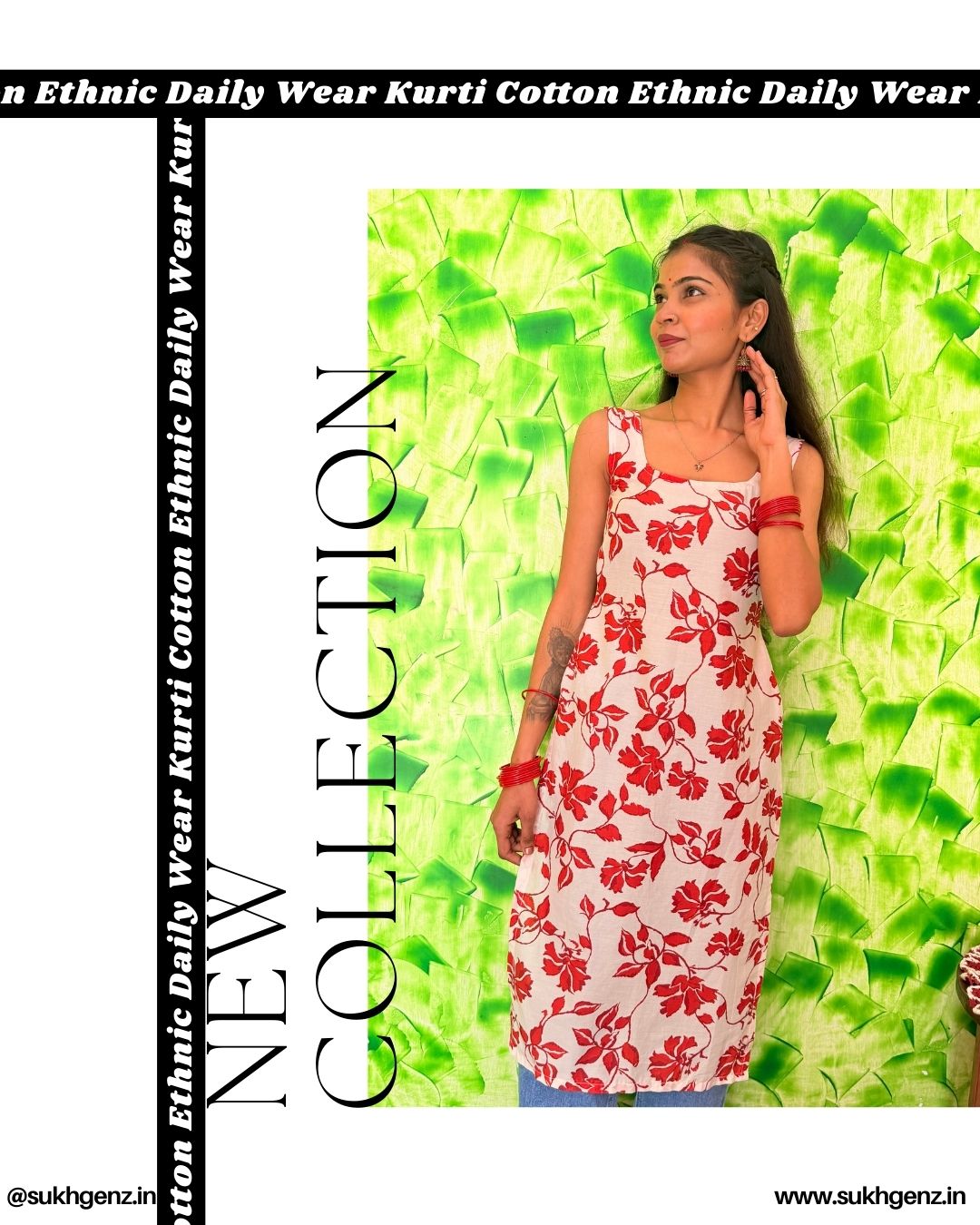White & Red Floral Printed Sleeveless Maxi Dress for Women | Summer Casual Wear