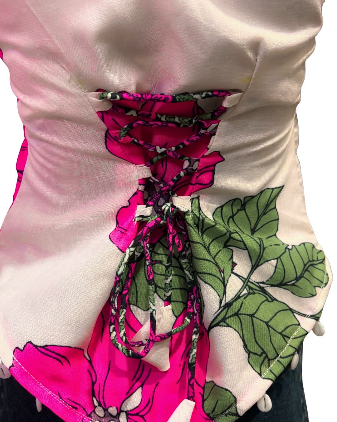 Pink Floral Printed Tie-Up Strap Top for Women | Summer Casual & Party Wear