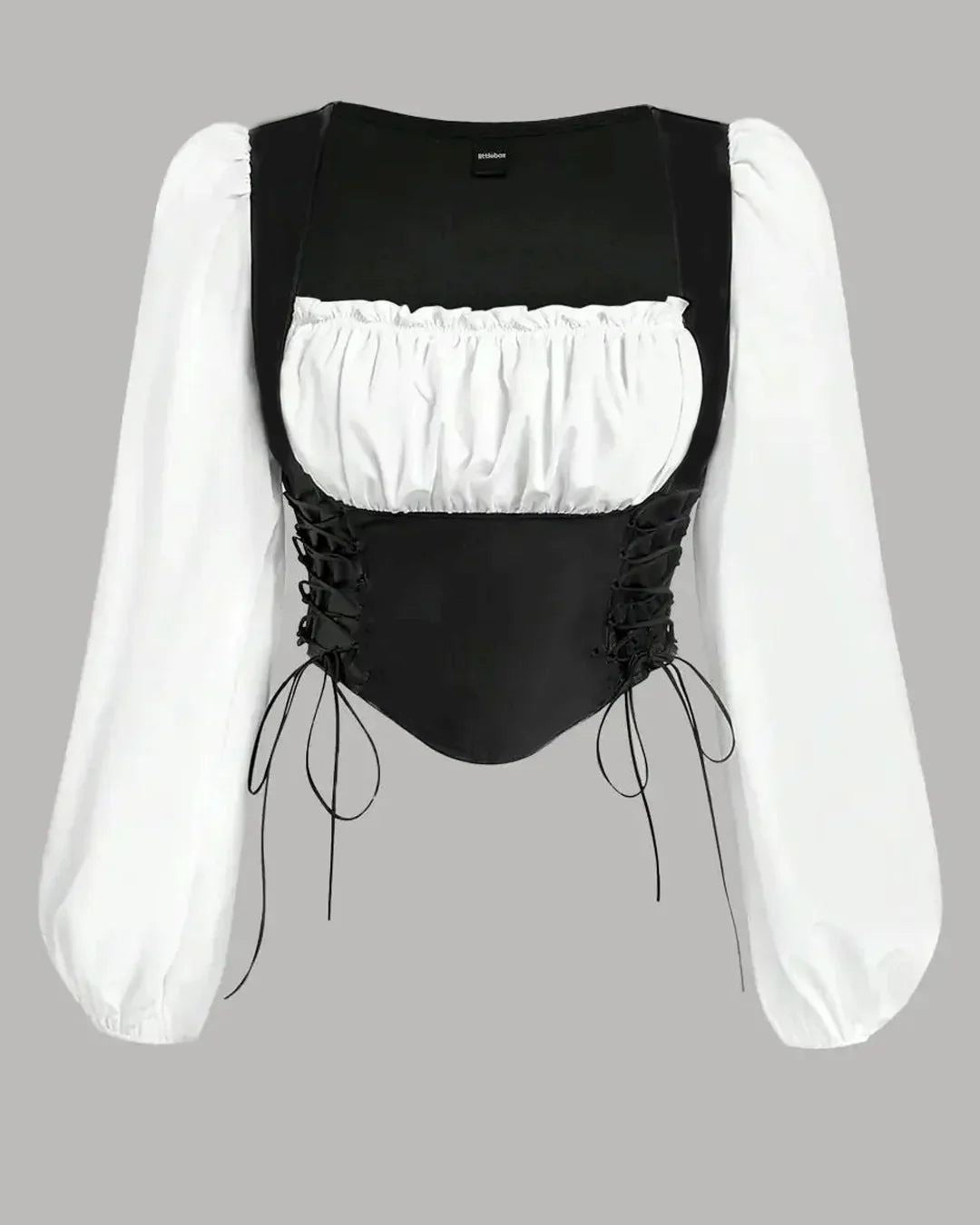 Black Corset Puff Sleeve Top | Trendy Western Top for Women