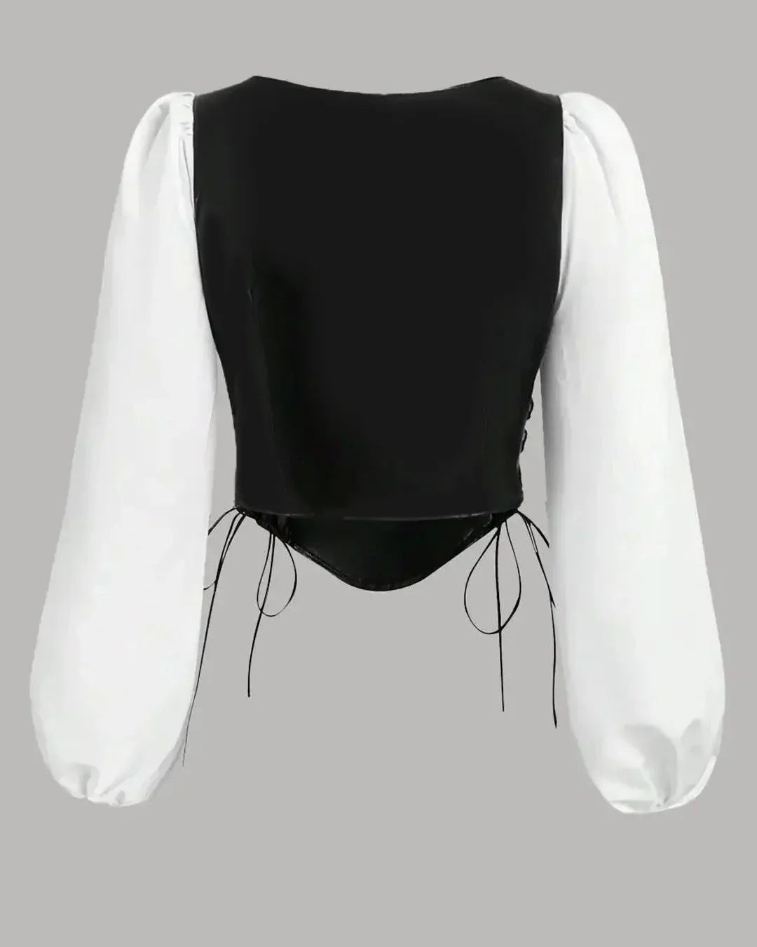 Black Corset Puff Sleeve Top | Trendy Western Top for Women