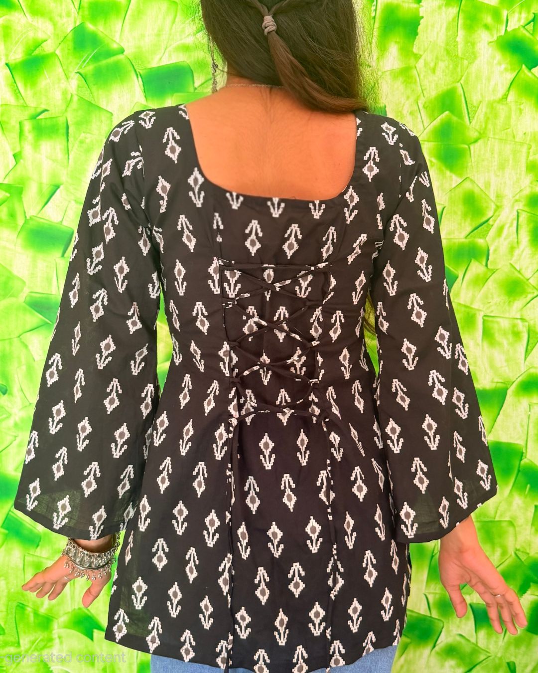 Black Printed Straight Kurti for Women | Cotton Ethnic Daily Wear Kurti