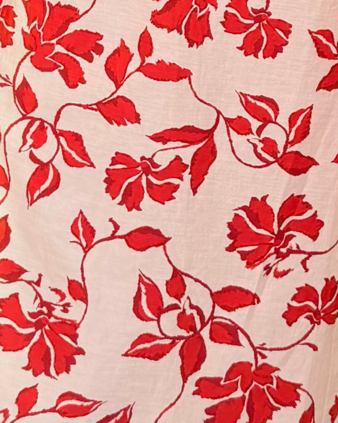 White & Red Floral Printed Sleeveless Maxi Dress for Women | Summer Casual Wear