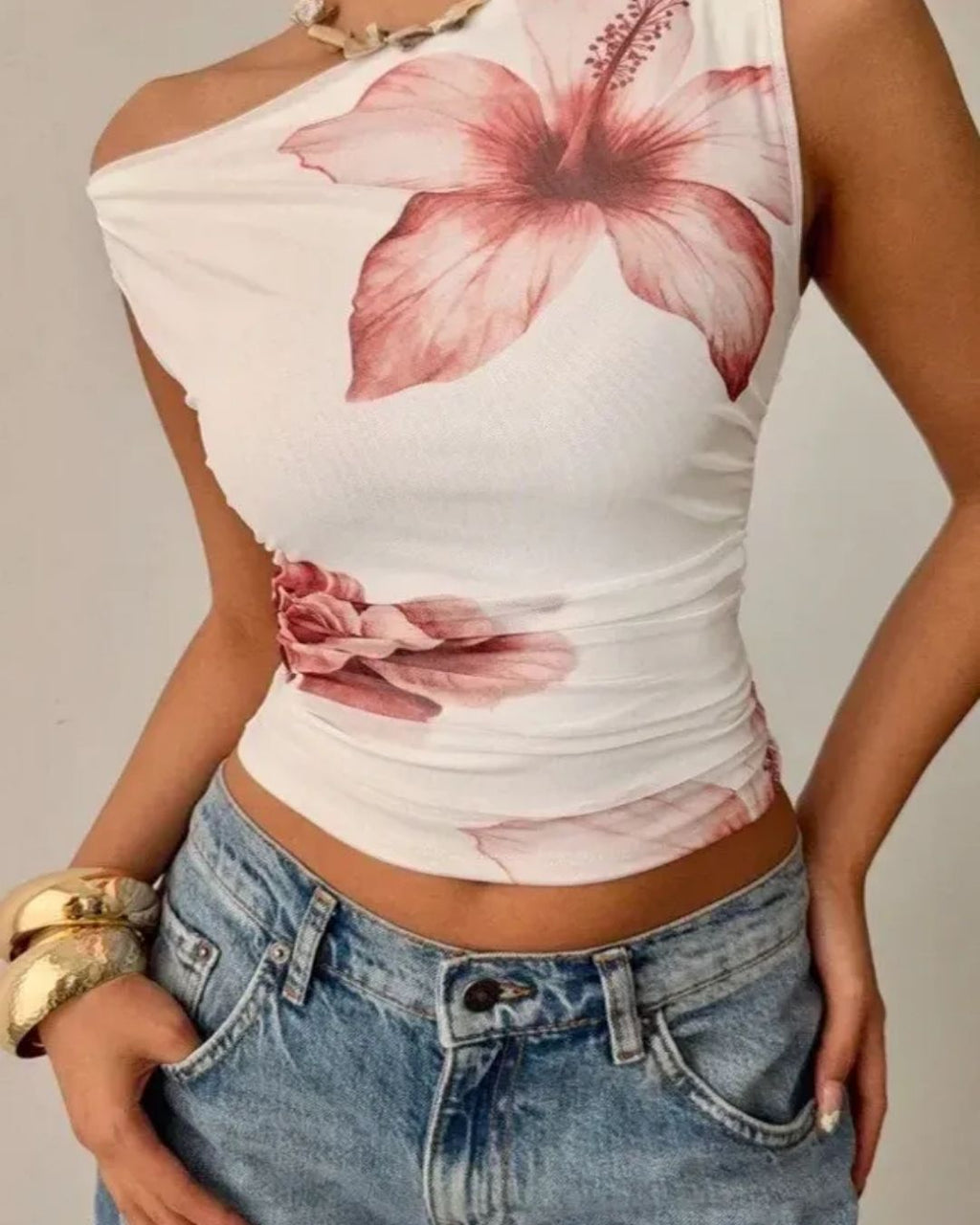 Floral Sleeveless Crop Top for Women | Summer Casual Wear