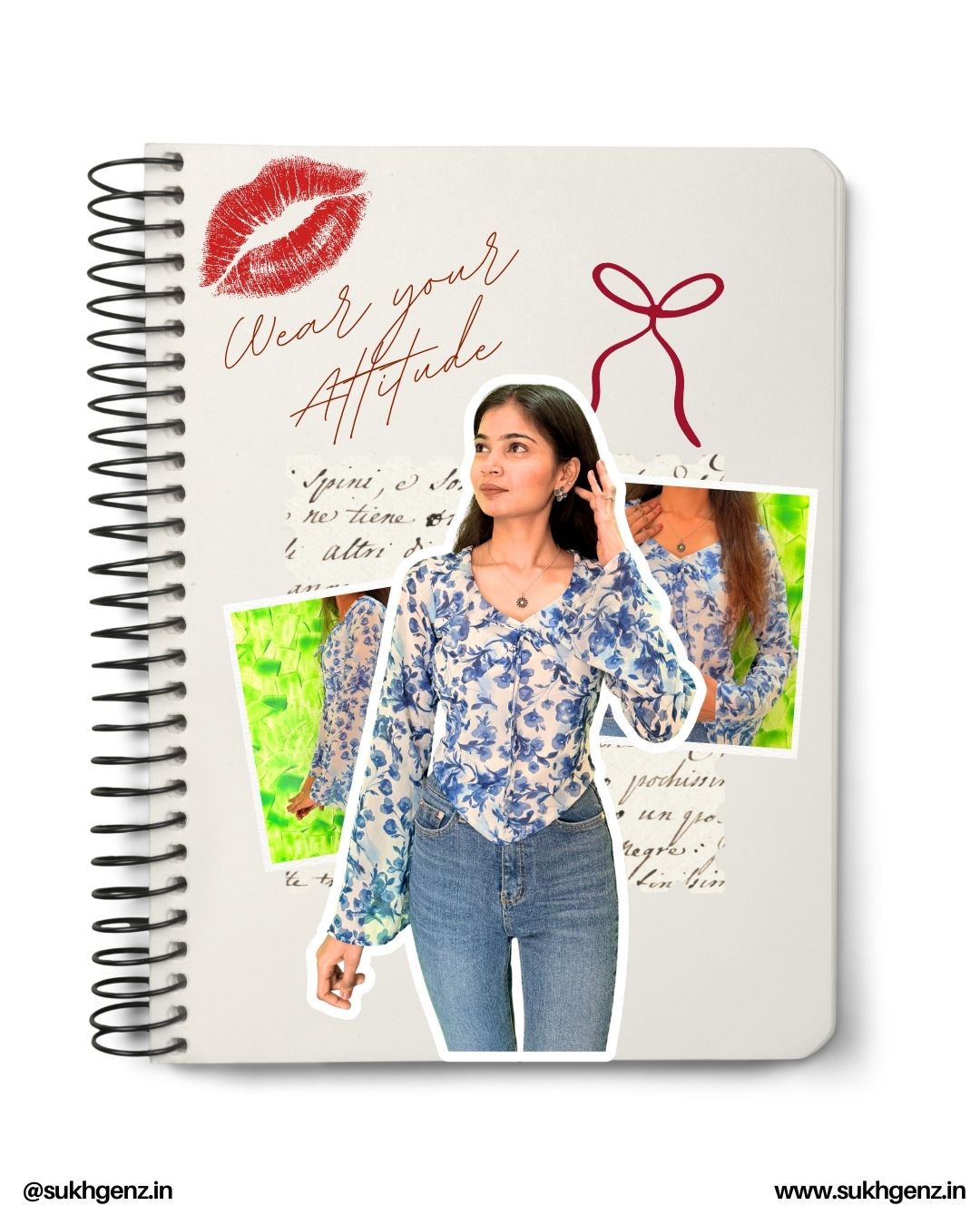 Sky Blue Floral Sheer Tie-Up Top for Women | Long Sleeve Western Wear Top